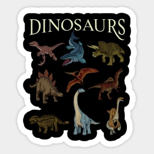 Various dinosaur species Sticker